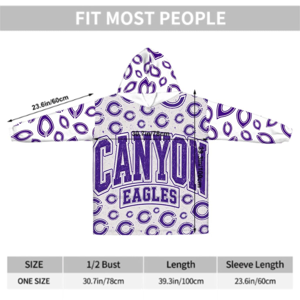 Canyon Eagles Purple C Scramble Oversized Blanket Hoodie