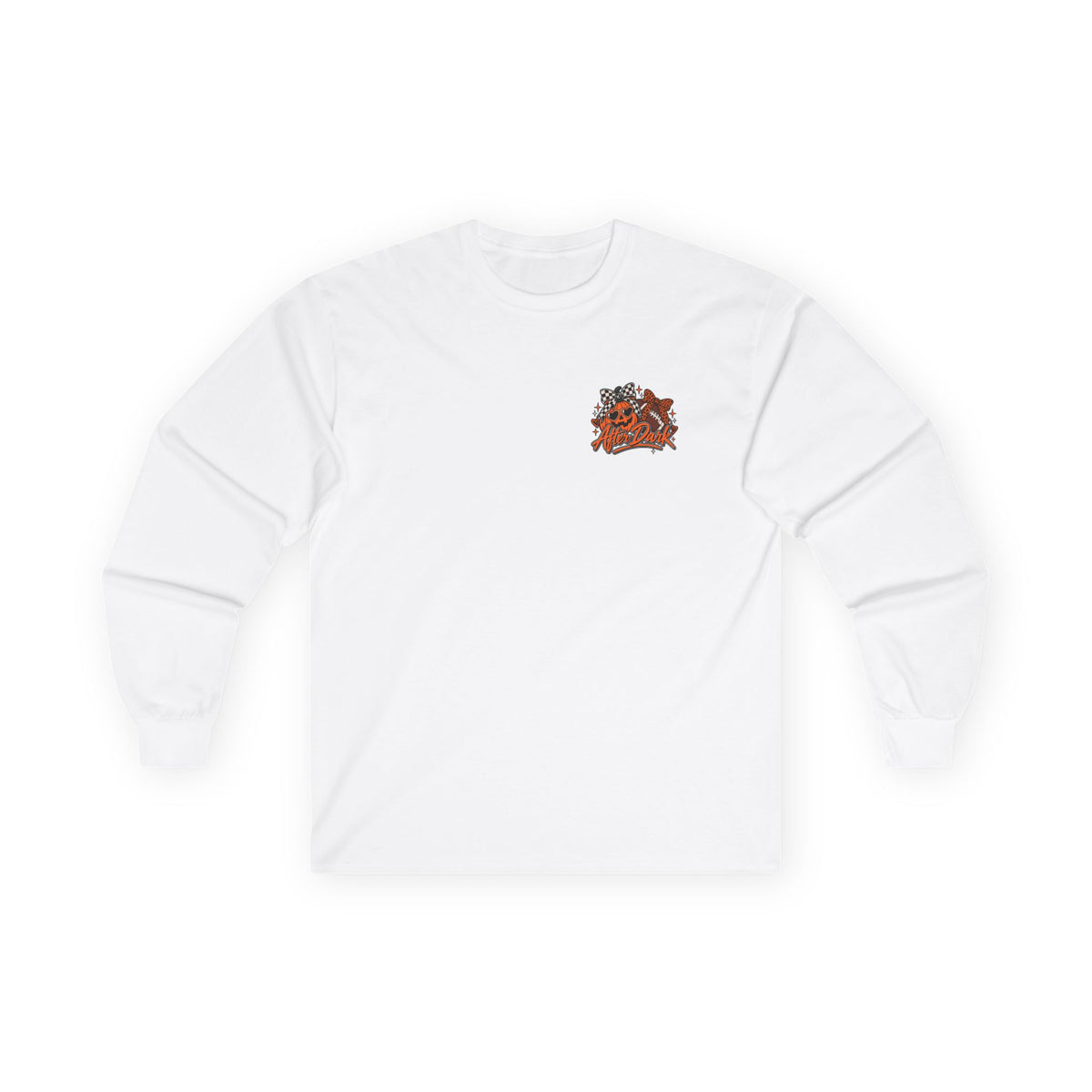 Halloween Game Day Long Sleeve Tee — Retro Haunted Tailgate Design