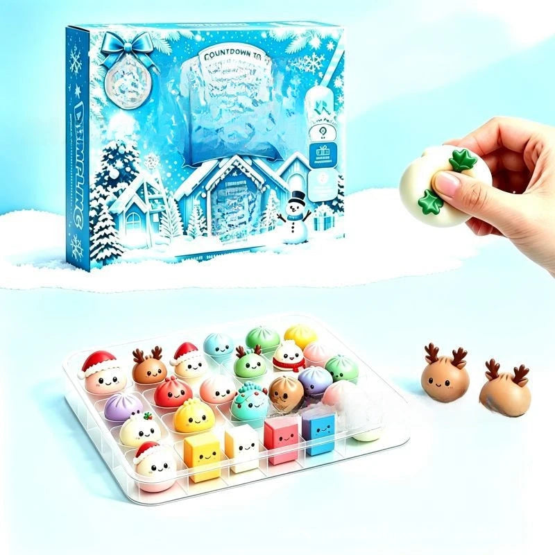 Christmas Advent Calendar Squishy Toy Set