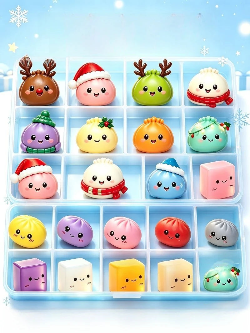 Christmas Advent Calendar Squishy Toy Set