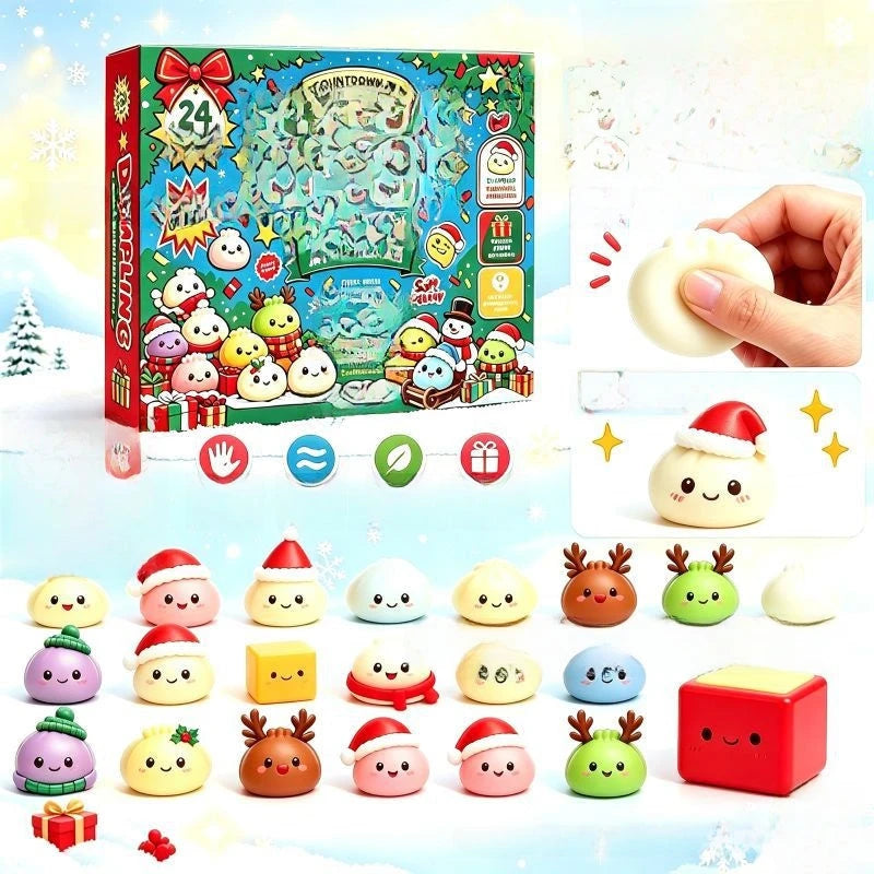 Christmas Advent Calendar Squishy Toy Set