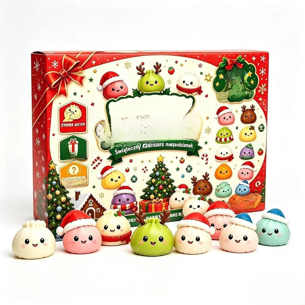 Christmas Advent Calendar Squishy Toy Set