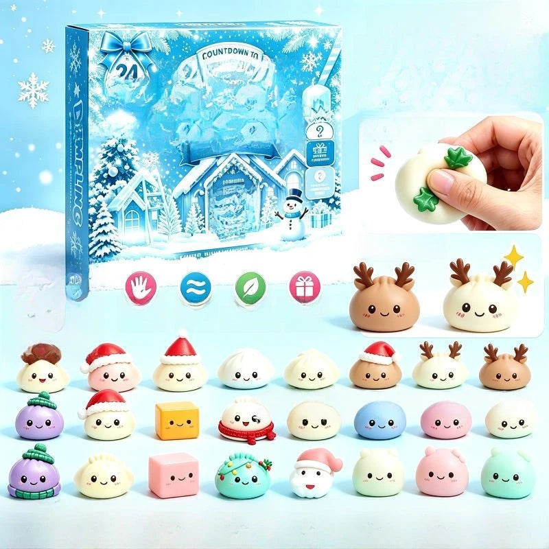 Christmas Advent Calendar Squishy Toy Set