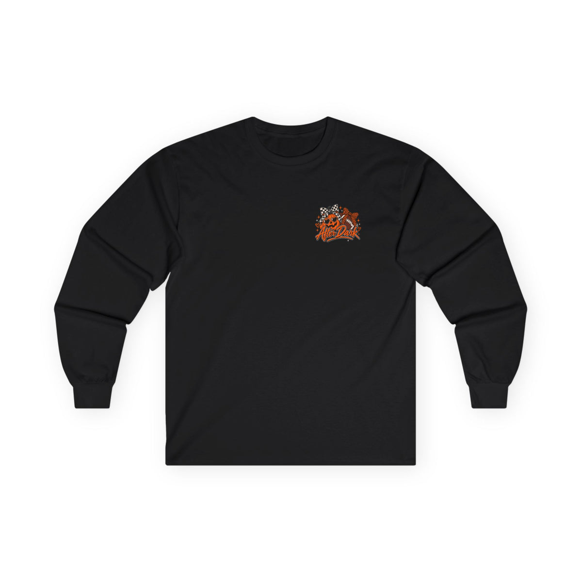 Halloween Game Day Long Sleeve Tee — Retro Haunted Tailgate Design