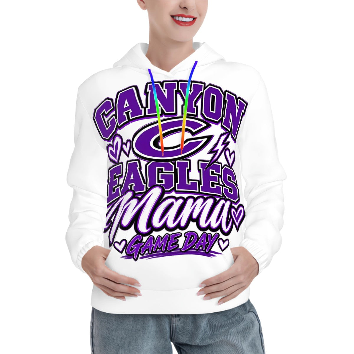 Canyon Eagles Mama Game Day Hoodie | Purple Eagles School Spirit Hoodie | Sports Mom Hoodie