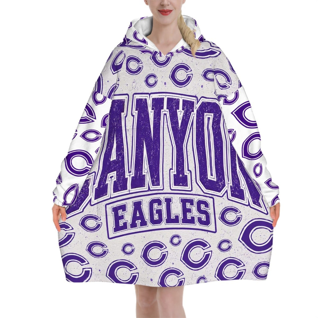 Canyon Eagles Purple C Scramble Oversized Blanket Hoodie
