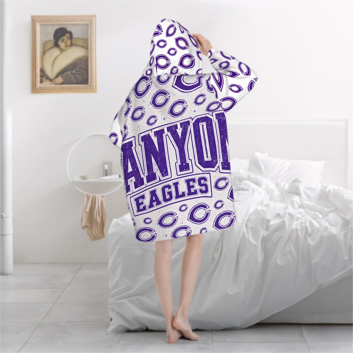 Canyon Eagles Purple C Scramble Oversized Blanket Hoodie